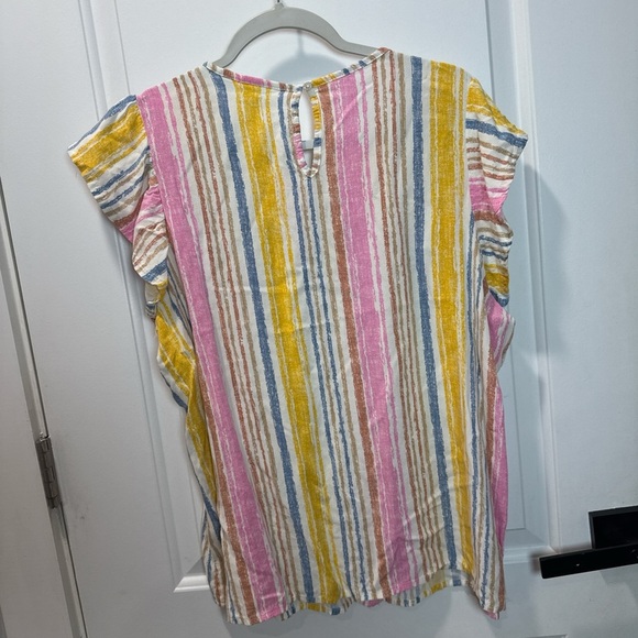 Kiwi fresh womens sleeveless Multicolor Striped Blouse. Size XL - Picture 4 of 9